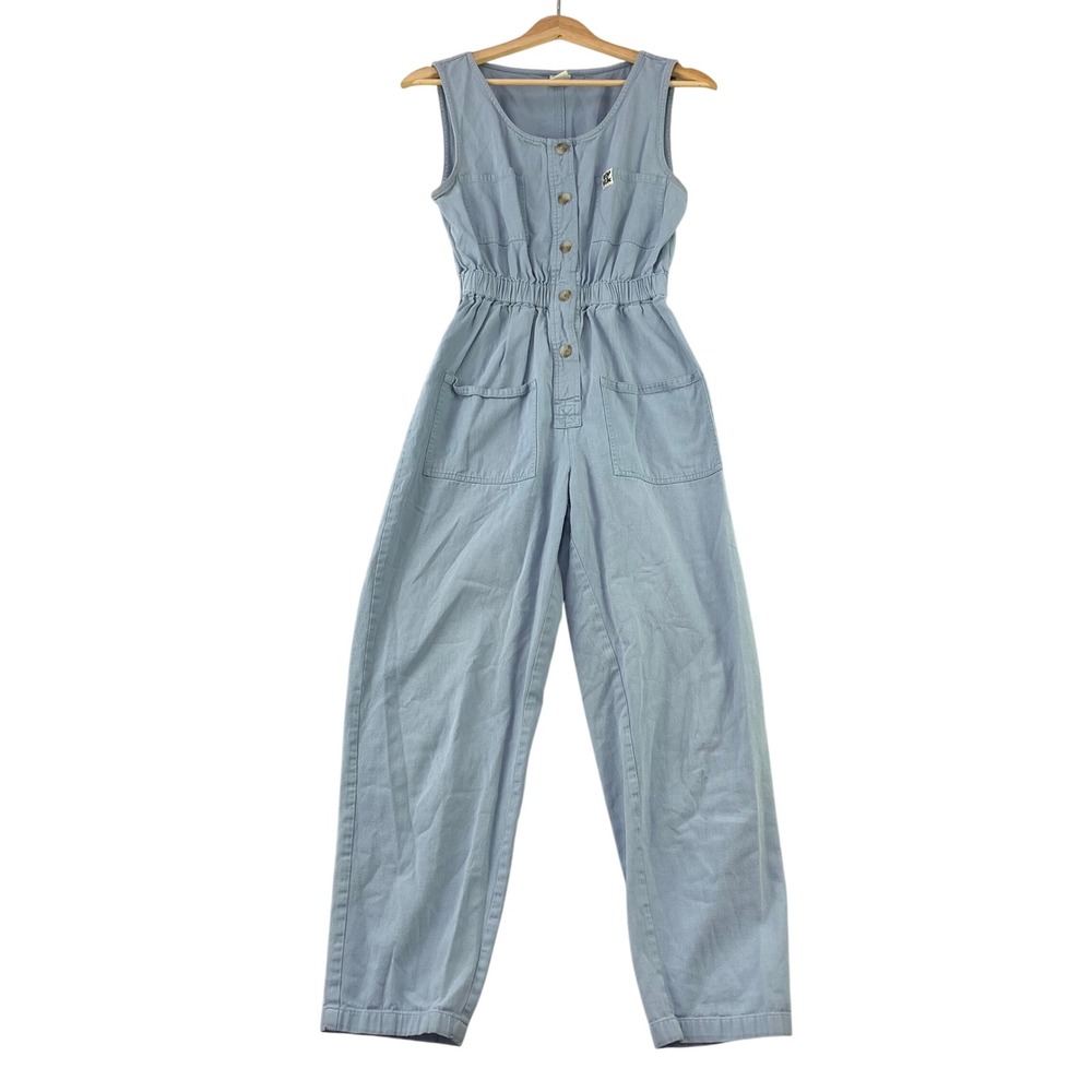 Lucy & Yak Camden Jumpsuit Women 4 Blue Denim Sleeveless Overalls